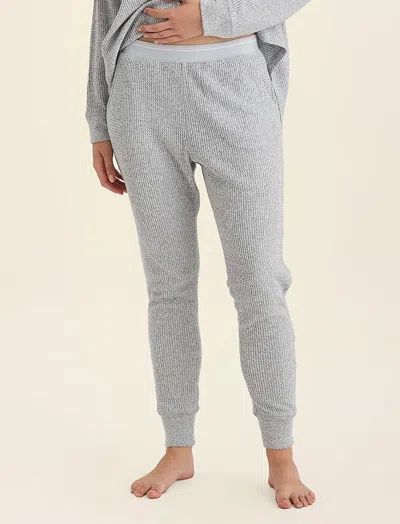 Papinelle Super Soft Waffle Exposed Elastic Jogger In Gray