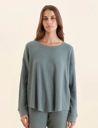 Papinelle Super Soft Waffle Relaxed Top In Gray