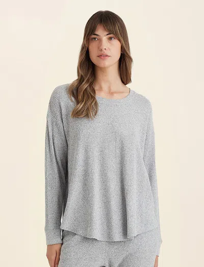 Papinelle Super Soft Waffle Relaxed Top In Gray