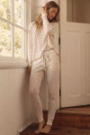 Papinelle Super Soft Waffle V-neck Top & Joggers Set Pants In White