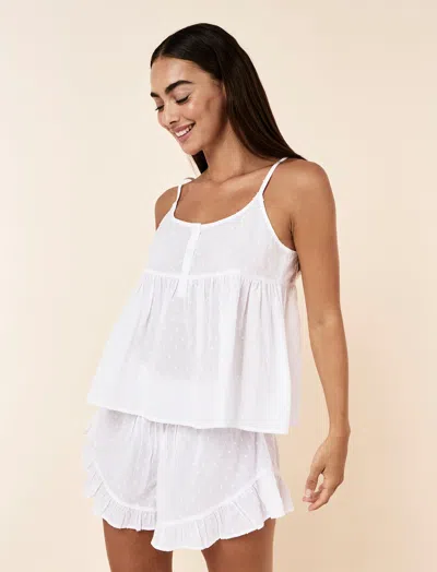 Papinelle Swiss Dot Cami Boxer Pj Set In White