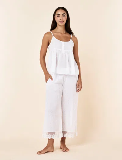 Papinelle Swiss Dot Cami Crop Pj Set In White