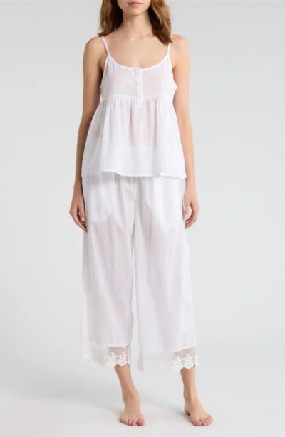 Papinelle Swiss Dot Crop Pajamas In White