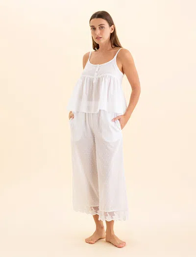 Papinelle Swiss Dot Crop Pant In White