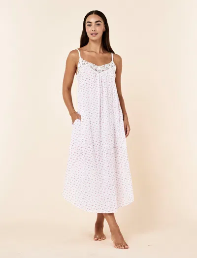 Papinelle Swiss Dot Lace Front Maxi Nightgown