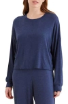 Papinelle Kate Modal Soft Long Sleeve Tee In Navy Melange