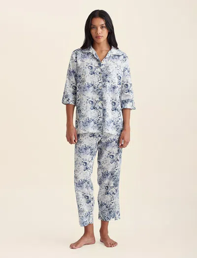 Papinelle Toile De Jouy Crop Pj Set In White