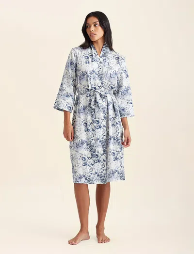 Papinelle Toile De Jouy Midi Robe In Blue