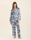 Papinelle Toile De Jouy Pure Silk Full Length Pj Set In Ecru
