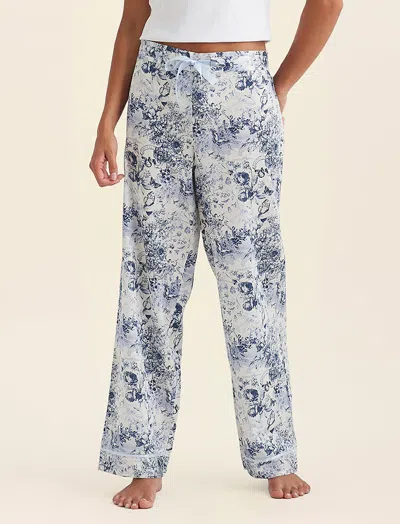 Papinelle Toile De Jouy Straight Leg Full Length Pant In Blue
