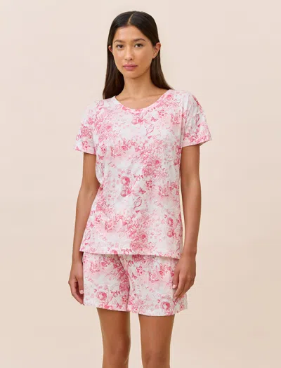 Papinelle Toile Organic Cotton Knit Boxer Pj In Pink