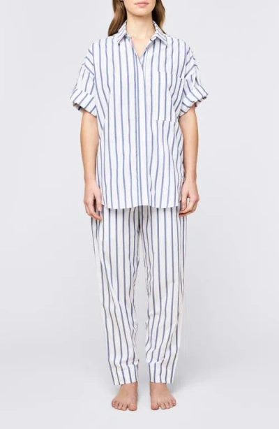 Papinelle Tyler Cotton Poplin Pajamas In Blue