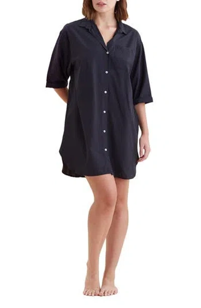 Papinelle Whale Beach Nightshirt In Black In Blue