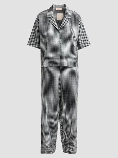 Papinelle Women's Gingham Seersucker Cotton-blend Pajamas In Deep Navy