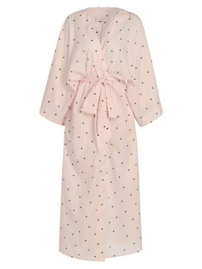 Papinelle Hearts Maxi Kimono Robe In Neutral
