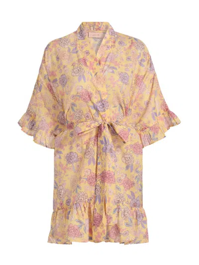 Papinelle Women's Karolina Floral Frill Robe In Multi