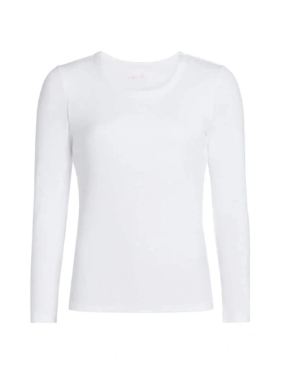 Papinelle Women's Milla Long-sleeve Stretch Cotton Top In White