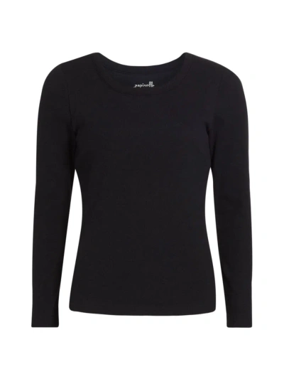Papinelle Women's Milla Rib-knit Pullover Top In Black
