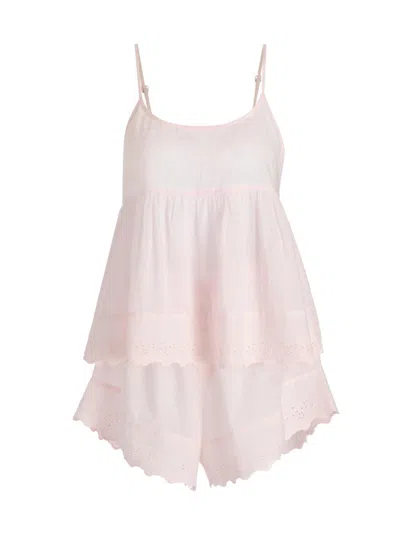 Papinelle Women's Millie Broderie Cotton Short Pajamas In Pink