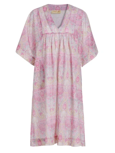 Papinelle Women's Nahla Paisley Cotton Caftan In Cashmere Rose