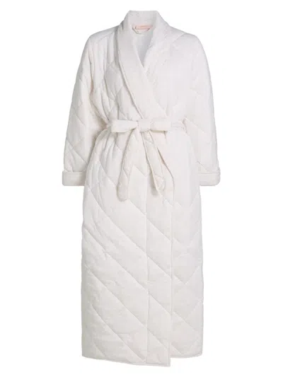 Papinelle Quilted Cotton Maxi Robe In Neutral