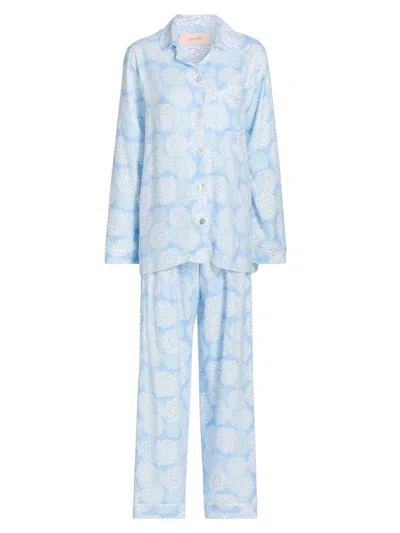 Papinelle Snowball Cosy Cotton Blend Pajamas In Blue