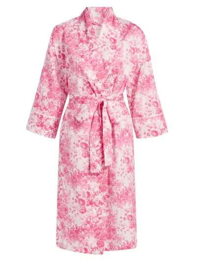 Papinelle Toile De Jouy Cotton Sateen Midi Robe In Pink