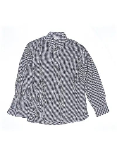 Pre-owned Papo D'anjo Kids' Long Sleeve Button Down Shirt In Blue