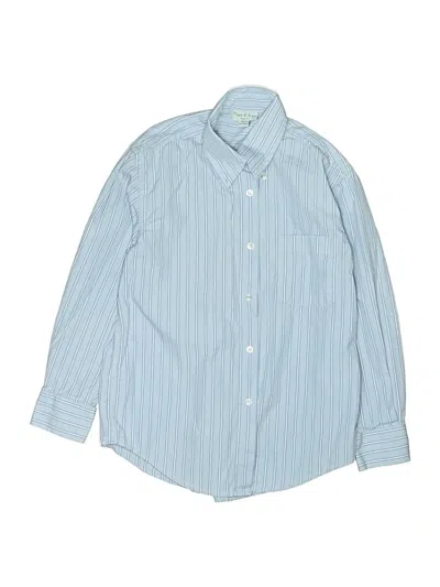 Pre-owned Papo D'anjo Kids' Long Sleeve Button Down Shirt In Blue