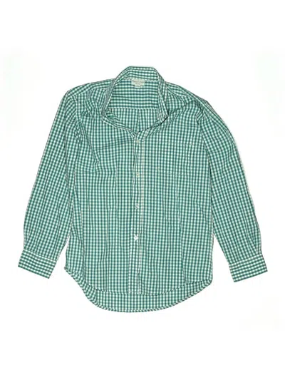 Pre-owned Papo D'anjo Kids' Long Sleeve Button Down Shirt In Green