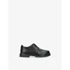 Papouelli Leather Harry School Shoes In Black