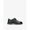 Papouelli Boys Black Kids Harry Adjustable-strap Leather Shoes 7-10 Years In Black