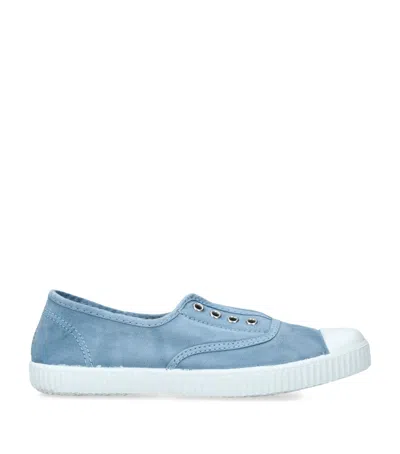 Papouelli Kids' Canvas Darcie Slip-on Sneakers In Blue
