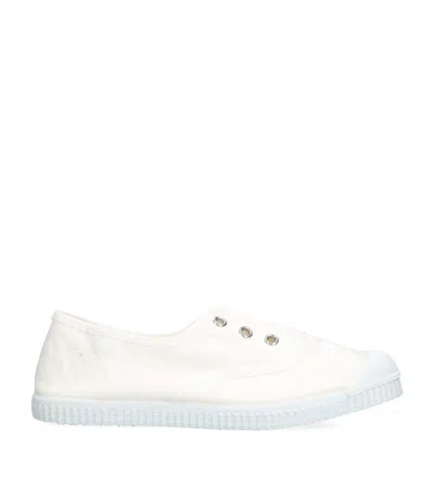 Papouelli Kids' Canvas Darcie Slip-on Sneakers In White