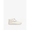 Papouelli Baby Poppie T-bar Leather Crib Shoe In Cream