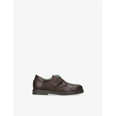 Papouelli Dark Brown Kids' Fergus Leather Shoes Eur 34 / 2 Uk