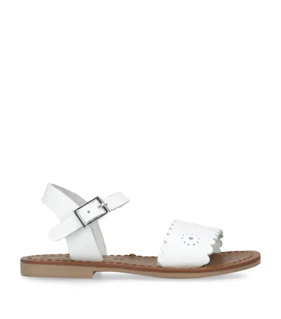 Papouelli Kids' Leather Anais Sandals In White