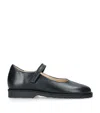 Papouelli Leather Emilia Mary Janes In Blue