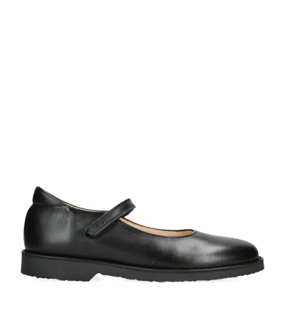 Papouelli Kids' Leather Emilia Shoes In Black