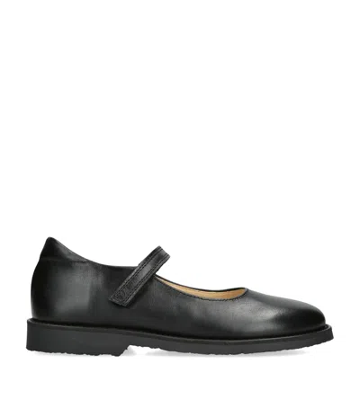 Papouelli Kids' Leather Emilia Shoes In Black