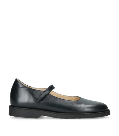 Papouelli Kids' Leather Emilia Shoes In Blue