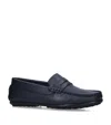 Papouelli Leather Felix Loafers In Navy
