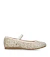 Papouelli Leather Glitter Bug Ballet Flats In Silver
