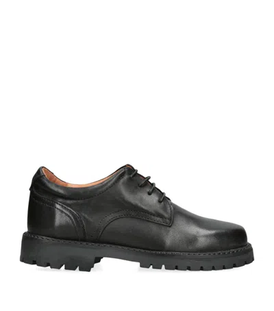 Papouelli Kids' Leather Harry School Shoes In Black