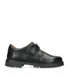 Papouelli Boys Black Kids Harry Adjustable-strap Leather Shoes 7-10 Years In Black