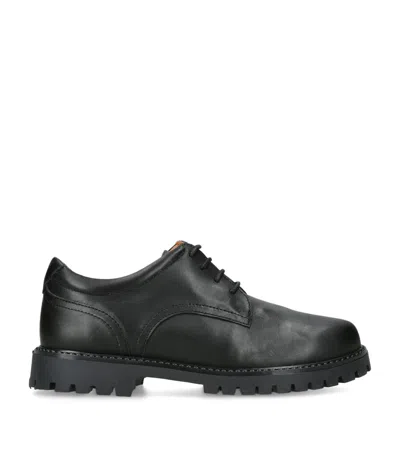 Papouelli Kids' Leather Lace-up Harry School Shoes In Black