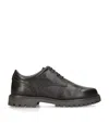 Papouelli Leather Lace-up Harry School Shoes In Black