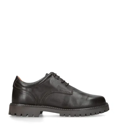 Papouelli Kids' Leather Lace-up Harry School Shoes In Brown