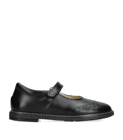 Papouelli Kids' Leather Louisa Pumps In Black