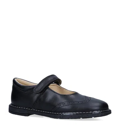 Papouelli Kids' Leather Louisa Pumps In Black